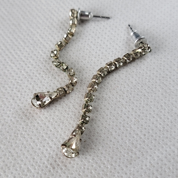 Rhinestone Drop Earrings - Picture 8 of 9